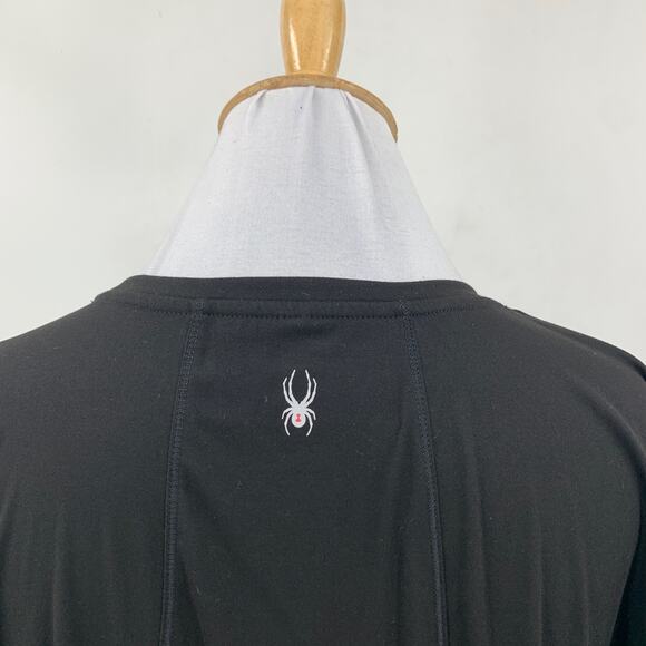 Spyder Active Shirt Womens 2XL XXL Black Crew Neck Stretch Long Sleeve Pullover - Picture 7 of 13